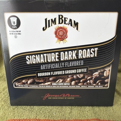 Jim Beam Signature Dark Roast Bourbon Flavored Single Serve Coffee Cups - 18 ct