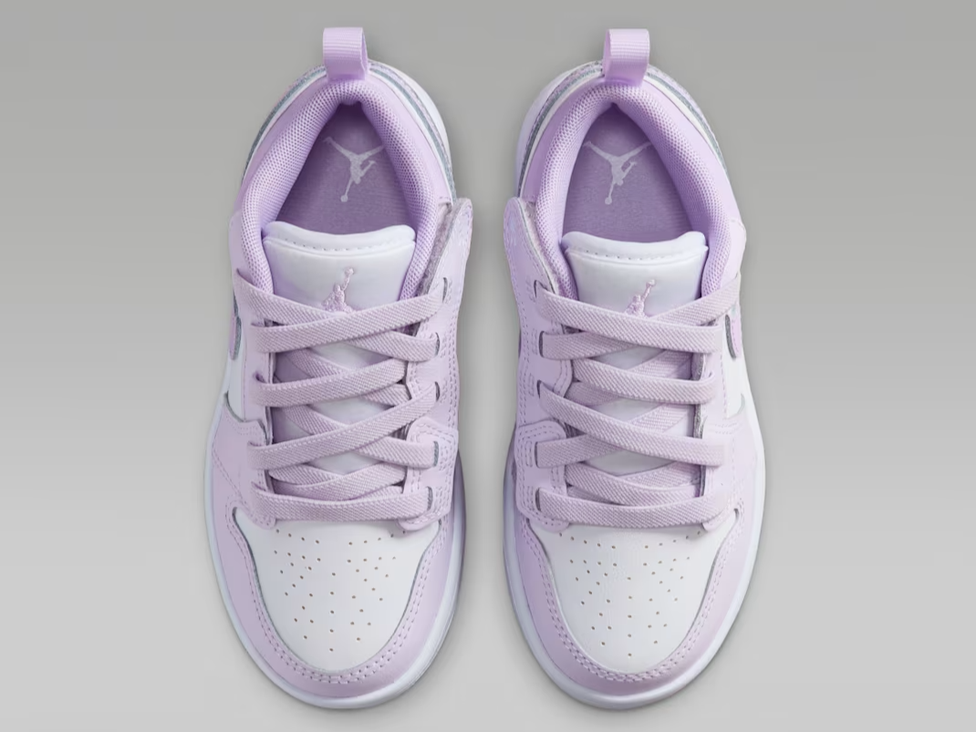 Jordan 1 Low Barely Grape Violet Mist White Little Kids (PS