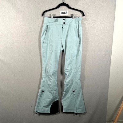 Moncler Garment Padded Gore-Tex Ski Trousers Womens XS Mint Green Ankle Zip-Flaw