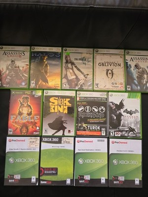 Xbox 360 16-Game Lot Bundle Halo 3, Oblivion Map, Skyrim, RDR, AC, Batman, Fable