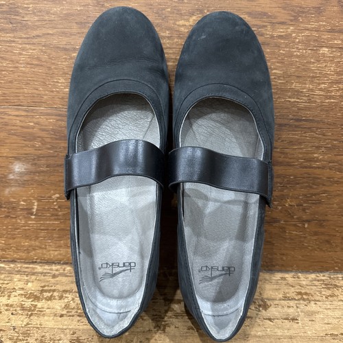 Dansko Kendra Milled Nubuck Mary Jane Size 40 Black EUC