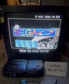 Sega CD 2 w/ Sega Genesis 2 Console- 2 Controllers, All Cables, 2 Games Working!