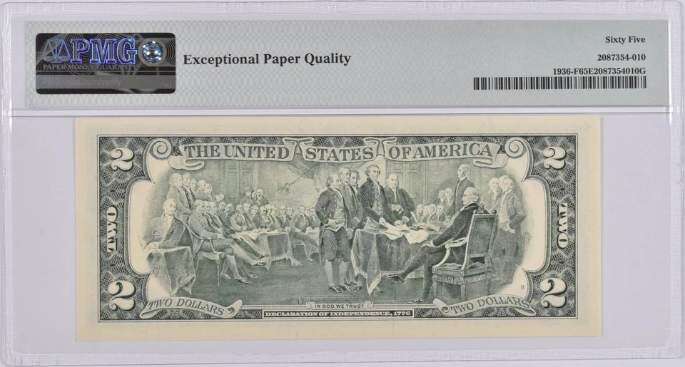 PMG Gem Unc 65 EPQ $2 1995 Atlanta, GA US Federal Reserve Note Fr#1936-F *5071 - Image 2 of 3