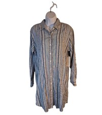 Karen Kane Women's Shirt Dress Size S Blue Striped Woven Pockets $118 NWT