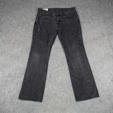 Hollister Jeans Mens 36x32 Black Bootcut Denim Button Fly Classic Western Y2K