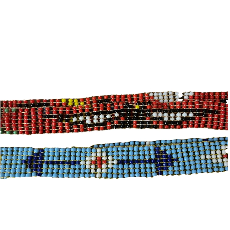 2 Native American Seed Bead Choker Necklace Headband Arrows Thunderbird  - Image 4 of 4