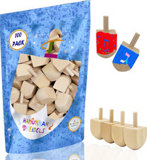 Hanukkah Wood Dreidels, Design Your Own Game, DIY 1.5" Inch Unfinished Natural W