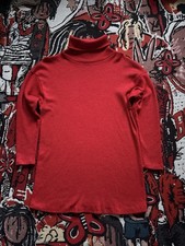 Vintage Women s Turtleneck Wool Made In USA Red Flaw Pictured