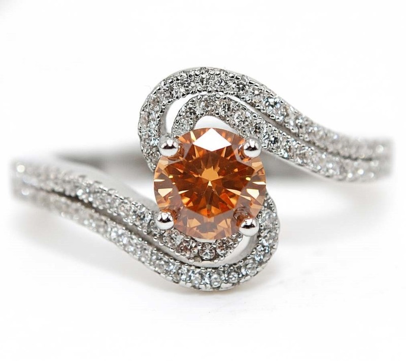 1CT  Padparadscha 925 Sterling Silver Ring Sz 9 MM5-4