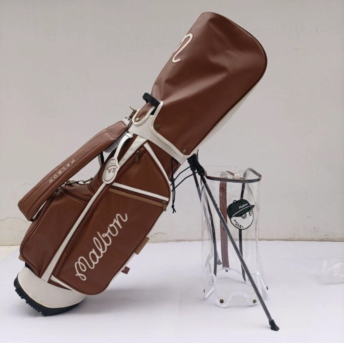 Malbon Golf キャディバッグ ブラウン Malbon Golf Malbon Caddy Bag Brown Brown Malbon New free shipping