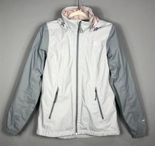 The North Face Dry Vent Full Zip Hooded Windbreaker Jacket Womens SZ M Gray Pink