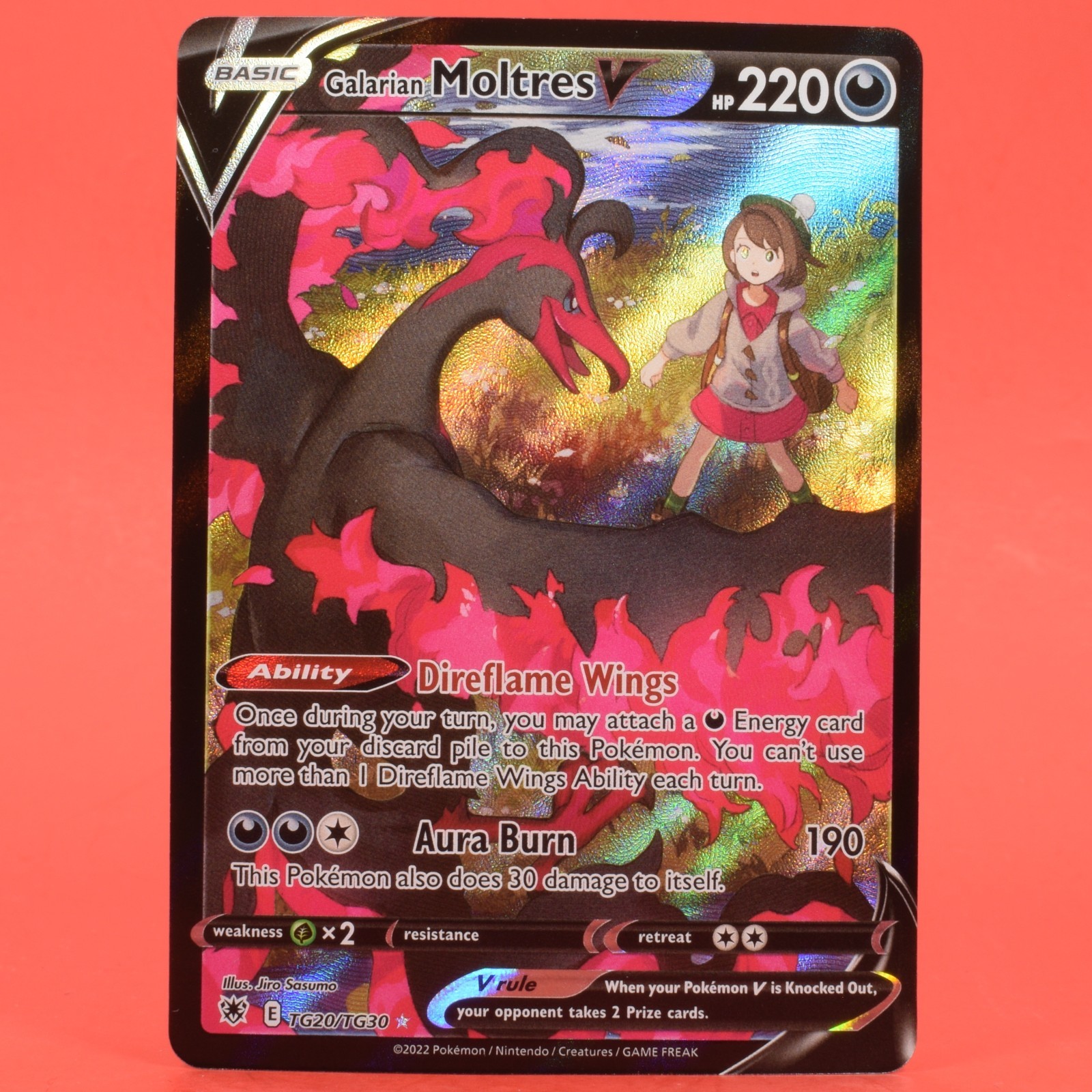Pokemon TCG English Card Astral Radiance Galarian Moltres V Gallery TG20/TG30