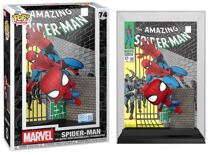 Funko Pop Comic Cover Spider-Man 65 n°74 figurine vinyle Marvel à suspendre au mur