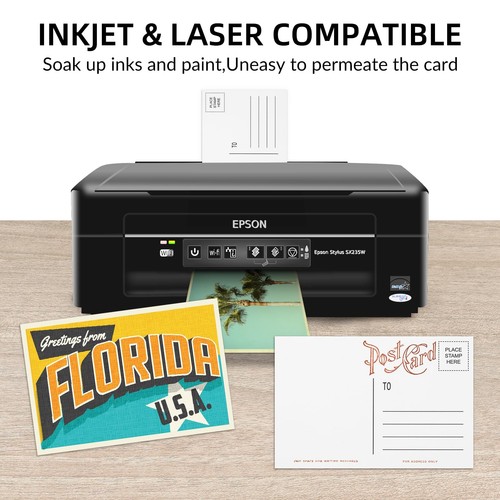 Blank Postcards for Mailing 4x6, Goefun 300 GSM Printable 48pack, white - Picture 3 of 7