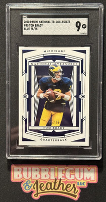 2020 Panini National Treasures Collegiate #40 Blue /75 Tom Brady SCG 9 Mint