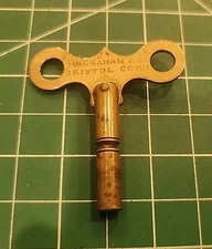Antique  E. INGRAHAM & CO Bristol Conn. - Brass Clock Key  Size 7 or 8 - mjkS1