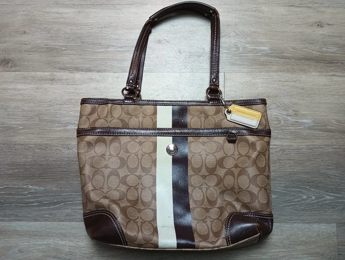バッグ COACH Heritage Striped Large Tote Bag Coach Chelsea Tote Striped Bags & Handbags for Women for sale | eBay