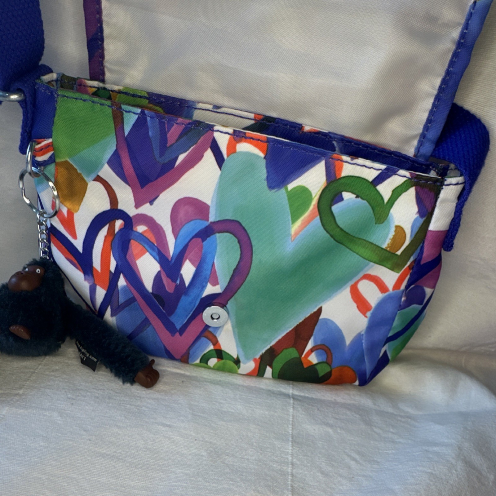 Kipling Multicolor Heart Pattern Crossbody Bag Mo… - image 5