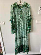 Spell and the Gypsy Winona Gown Long Sleeve Dress Green Size XS