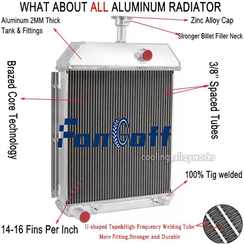 4-Rows Aluminum Radiator Fits Massey Ferguson 275 9A298605 219949 579337M92 NEW - Picture 1 of 7