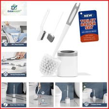 Toilet Brush and Holder Set, Space Saving, White, 1 Pack  Bathroom Accessori...
