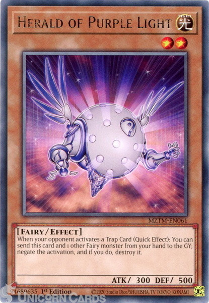 MZTM-EN061 Herald of Purple Light : Rare 1st Edition Mint YuGiOh Card