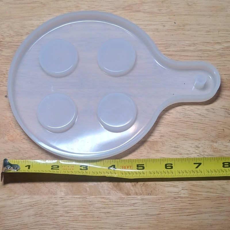 White Plastic Artist Paint Palette w/ 4 Wells and Handle silicone mold
