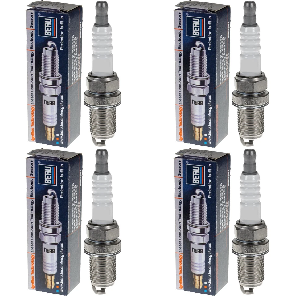 4x BERU Zündkerzen Platin für Mercedes-Benz C-Klasse W203 W204 S204 S203 Fiat - Bild 1 von 3