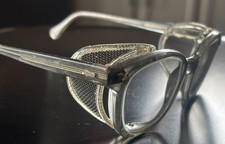 Vtg American Optical Horn Rim Glasses Side Mesh Safety Flex Fit 6M Z87 Frames AO