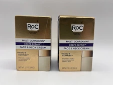 2x ROC MULTI CORREXION CREPE REPAIR FACE & NECK CREAM 1.7oz EA EXP 5/27 MR 433