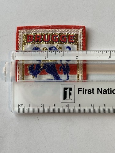 Vintage Brugge Belgium Patch Gold Embroidery/Red Felt Sew-On - Picture 5 of 6