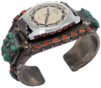 Outstanding Vintage Southwestern Sterling Silver Turquoise  display picture 1