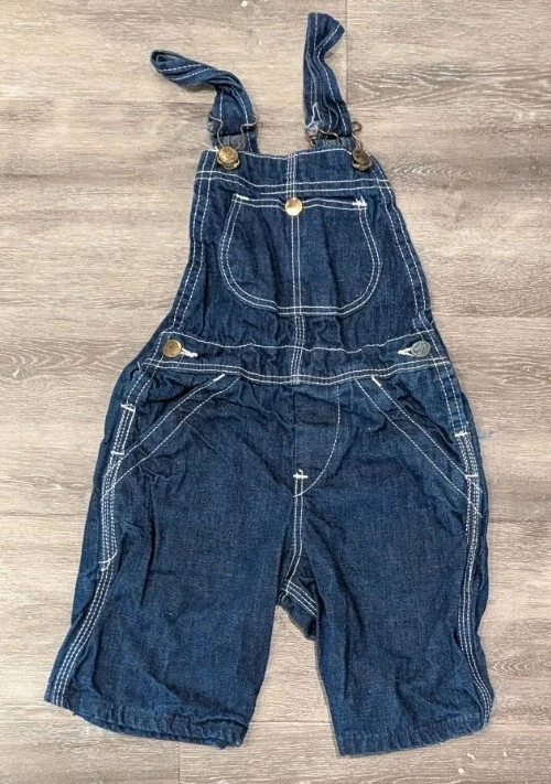 Babero de mezclilla sanforizado Polly Alls vintage talla pequeña Foto 2 de 4