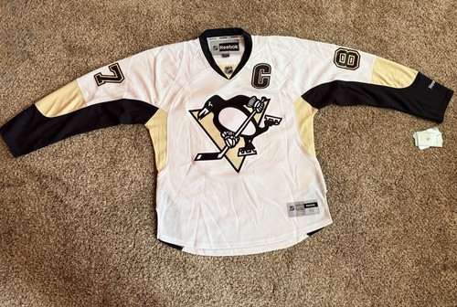 Reebok Men's Pittsburgh Penguins Sidney Crosby White Hockey Jersey Medium