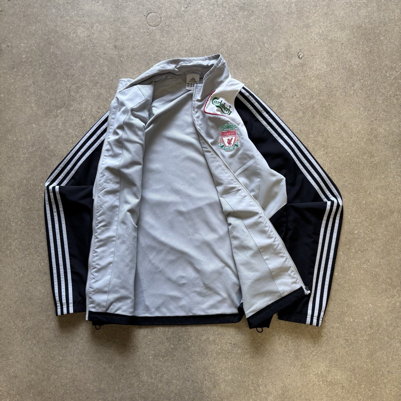 Vintage Adidas Liverpool FC 2007-08 Track Jacket Black, Grey & White Size XL image 5