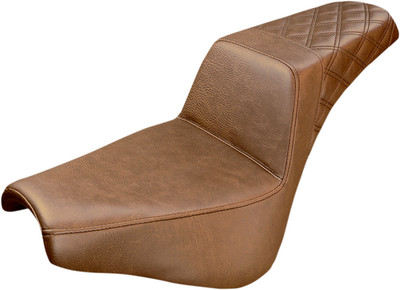 SADDLEMEN - 818-30-173BR - Step-Up Seat - Rear Lattice Stitch - Brown for HD Sof