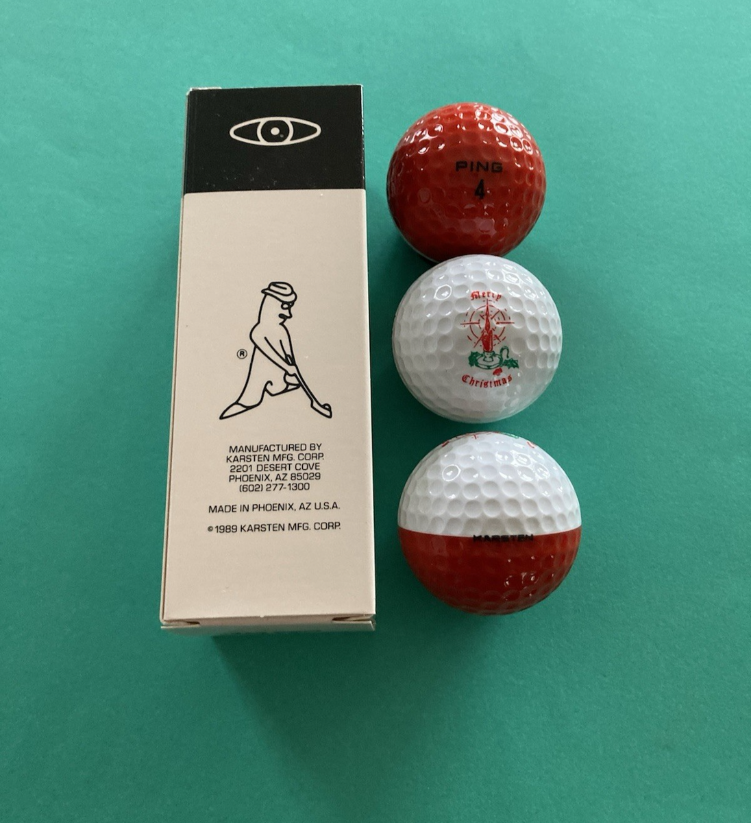 【未使用品】PING GOLFBALL merry Christmas 3 Ping Eye Merry Christmas Single Candle Red/White Golf Balls w
