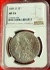 *1885-O* Morgan Silver Dollar- NGC MS65 EYE APPEAL RIM TONNING