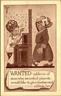 Comic Wanted Address Of Man Who Invented Piano Signed C. Ryan UNP DB Postcard