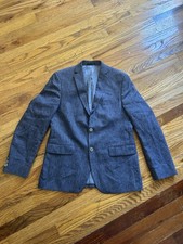 Lauren Ralph Lauren Linen Blend Blazer Blue  Gray Boys Size 18R Dress Formal