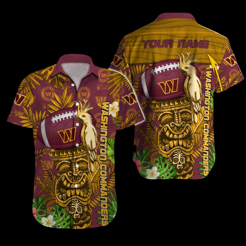 Personalized Washington Football Jungle Summer Aloha Unisex Hawaiian Shirt, Gift for Fan