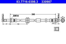 ATE 2x Bremsschlauch 83.7716-0398.3/2x für VOLVO V50 545 C30 533 S40 2 544 C70