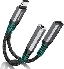USB C to 3.5mm Headphone and Charger Adapter, 2-in-1 Type C Aux Jack... 