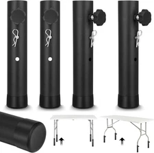 MAQUITA Folding Table Extenders, Highly Durable Steel Risers for Black 