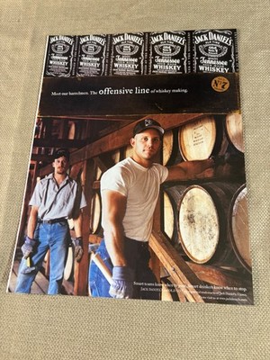 Jack Daniels Offensive Line Magazine Advertisement Ad 2002 Guys Barrels