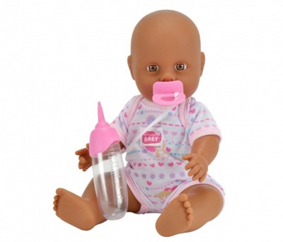 Simba 105036686 - New Born Baby Vinylbaby, dunkel