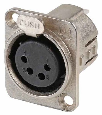 DELTRON ENCLOSURES - XLR Panel Socket, 4 Pole, Nickel