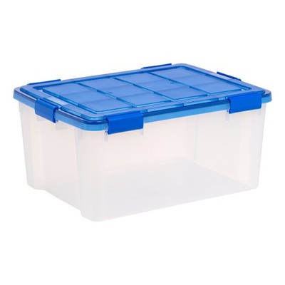 60 Qt. Plastic Storage Bins W/ Sealed Lids Clear Gasket Box Airtight Containers