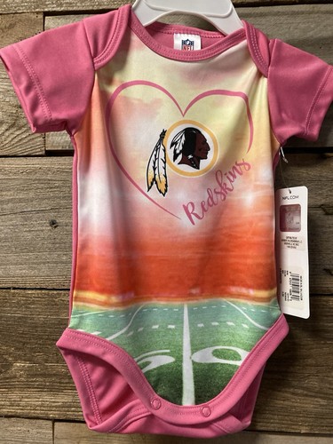 New! Washington Redskins 0/3 Months Creeper Girls One Piece Baby Outfit