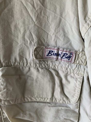 Bimini Bay Outfitters Khaki Fishing Shirt Mens 2XL Short Sleeve Cape Vent Pocket - Picture 2 of 3